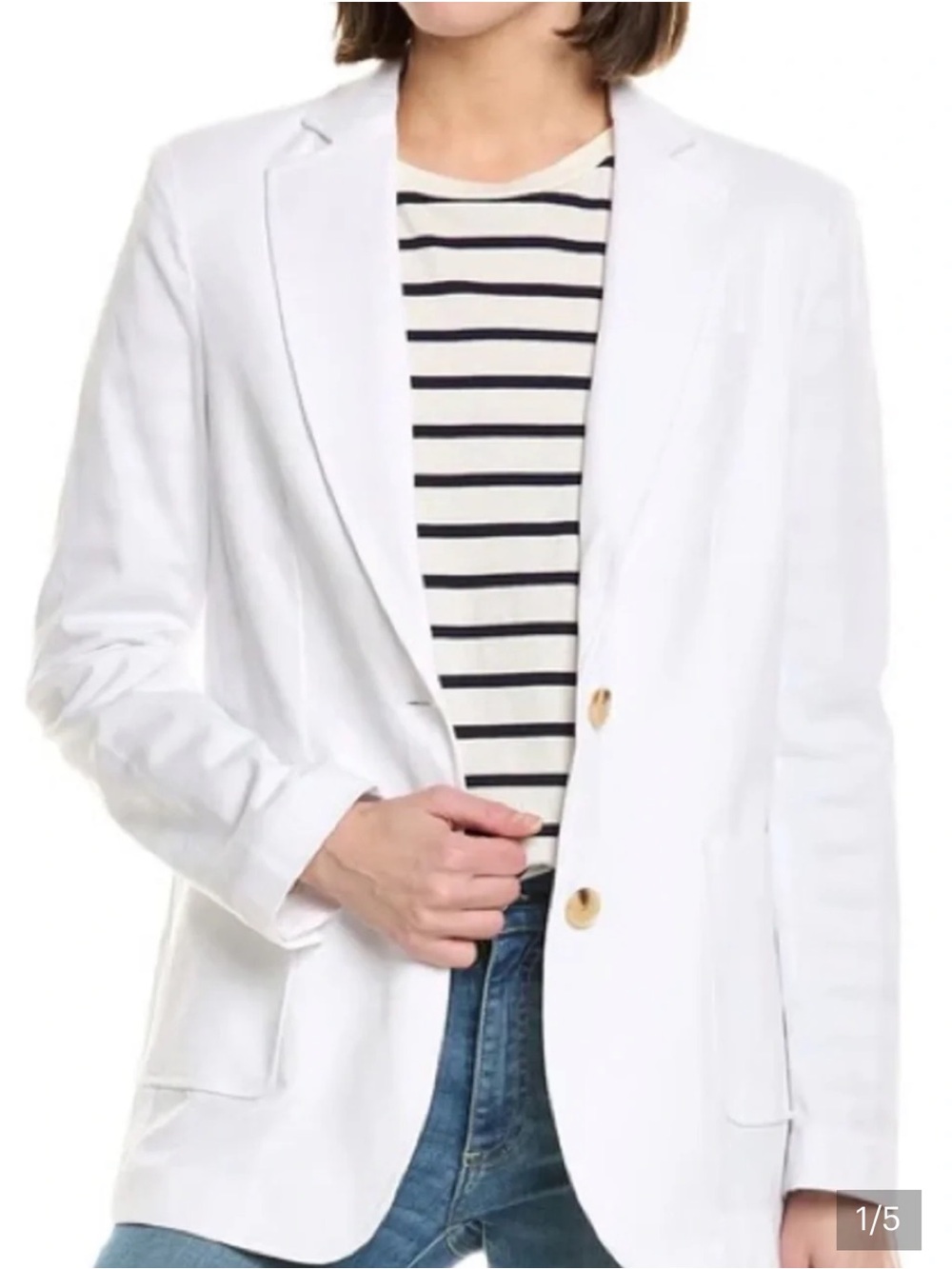 J.Mclaughlin Merona Linen Blend Blazer Jacket White Womens 4